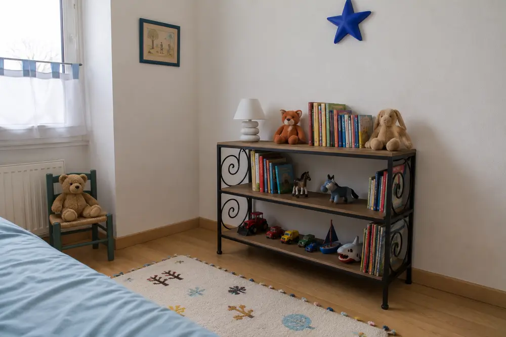 Bibliothèque dans une chambre d'enfant